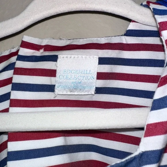 Edgehill Collection Red, White, and Blue Striped Dress 18 Month Flag Smocked - Picture 6 of 8
